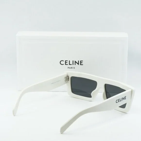 🕶️ New Celine CL40214U 25A Sunglasses - Ivory Frame, Smoke Lenses - Picture 10 of 11